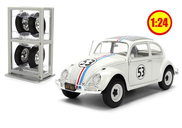 VW ESCARABAJO 53 HEBIE CUPIDO MOTORIZADO RACK Y RUEDAS 1/24 