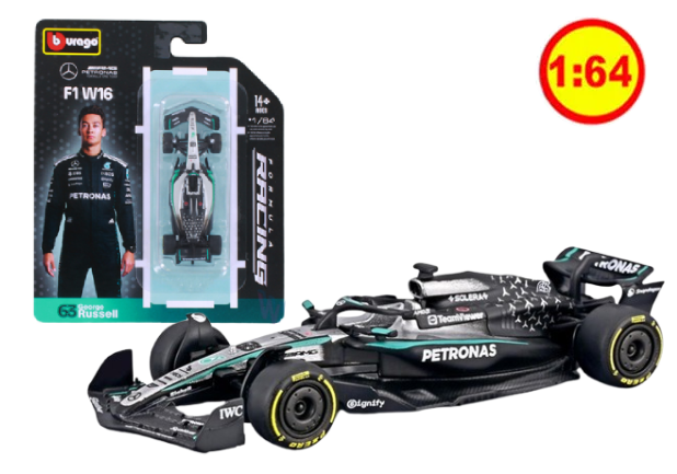 Mercedes AMG Petronas W16 63 George Russell Formula Uno F1 2025 1/64