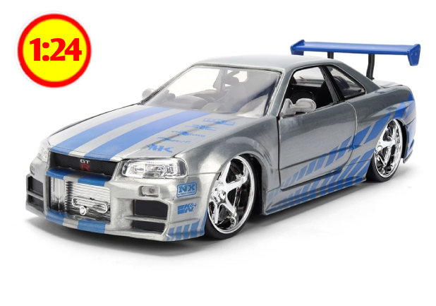Nissan Skyline GT-R Color Plata Brush Finish 1/24 Rapidos y furiosos 1/24 