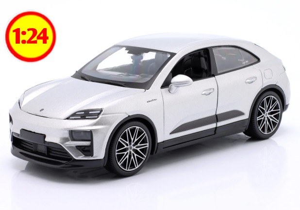Porsche Macan Turbo Electric Año de construcción 2024 plata 1:24 Bburago