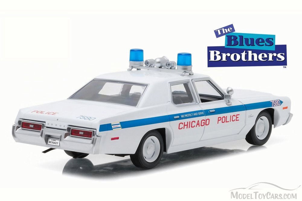 DODGE Monaco 1975 Chicago Police Blues Brothers modello di auto 1:24//Greenlight
